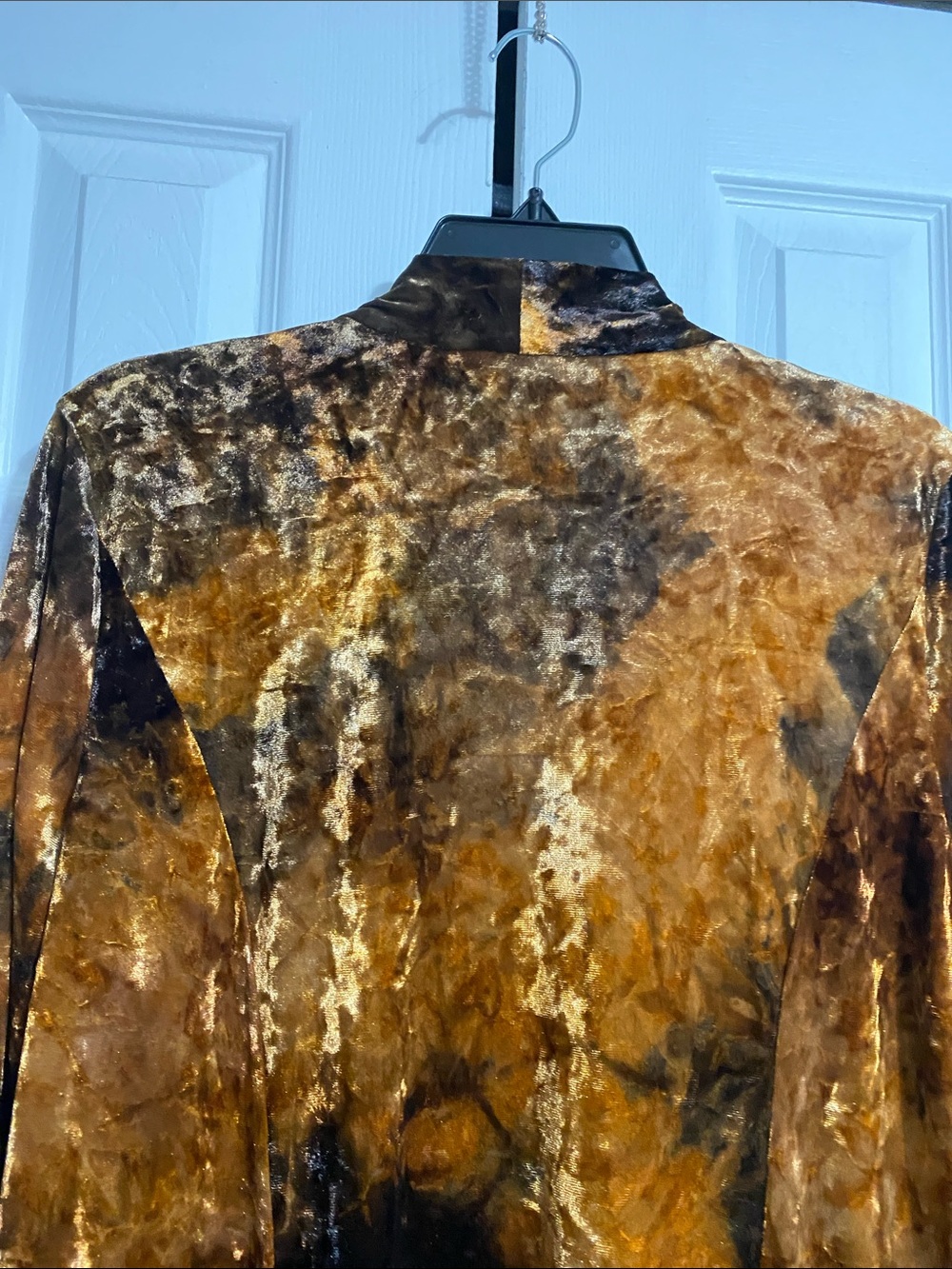Susan Graver brown crushed velvet open cardigan jacket size LARGE - Picture 6 of 11